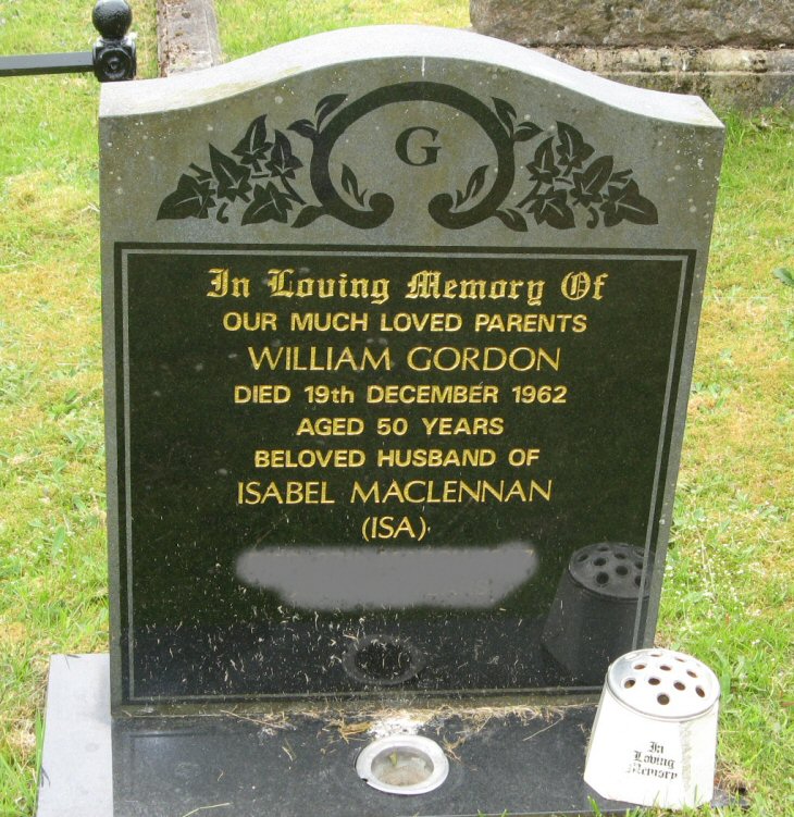 Photo of headstones/Isabella MacLennan died [1997] MI Dingwall Mitchell Hill